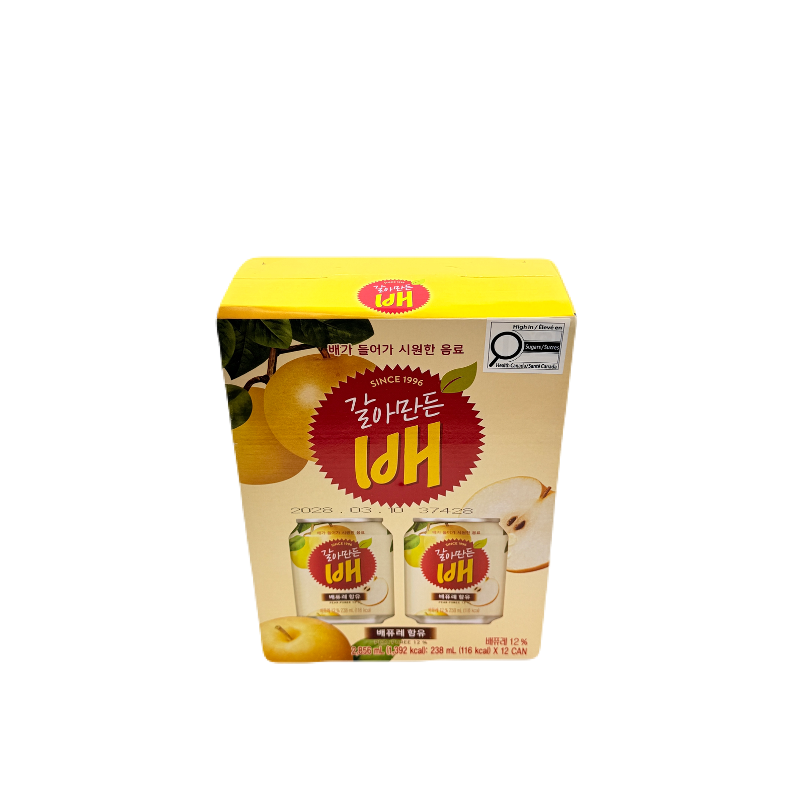 HAITAI PEAR JUICE CAN (238ML*12) *6 해태 갈아만든배 (캔)
